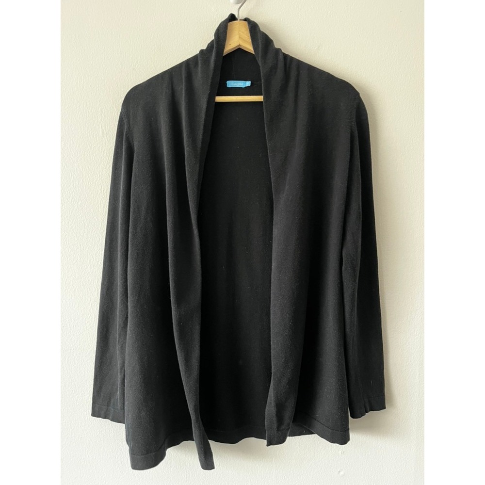 J. McLaughlin Cotton Blend Open‎ Front Cardigan Black Long Sleeve size XS